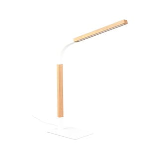 Fehér-natúr színű LED dimmelhető asztali lámpa fa búrával (magasság 73,5 cm) Norris – Trio