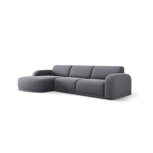 Szürke bársony sarokkanapé Erin – Micadoni Home-image-2