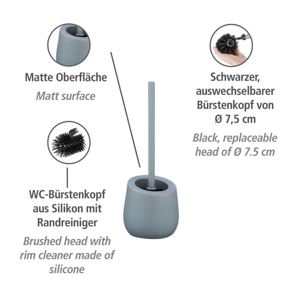 Badi szürke kerámia WC-kefe - Wenko-image-3