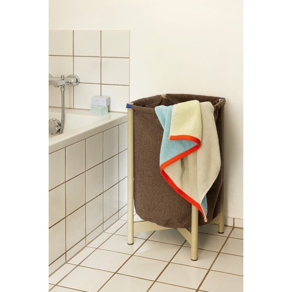 Kék frottír pamut fürdőlepedő 70x140 cm Block – Hübsch-image-4