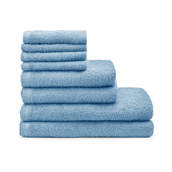 Kék gyorsan száradó-frottír pamut törölköző és fürdőlepedő készlet 8 db-os Quick Dry – Catherine Lansfield