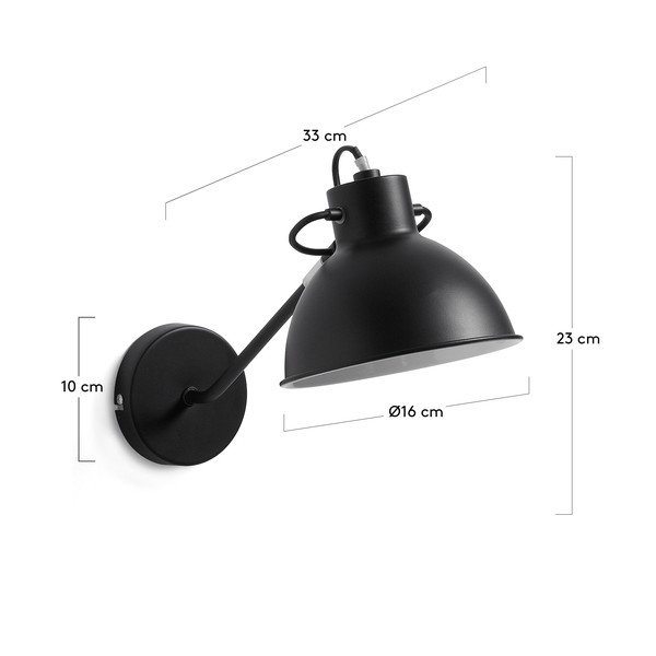 Odalis fekete fali lámpa - Kave Home-image-3