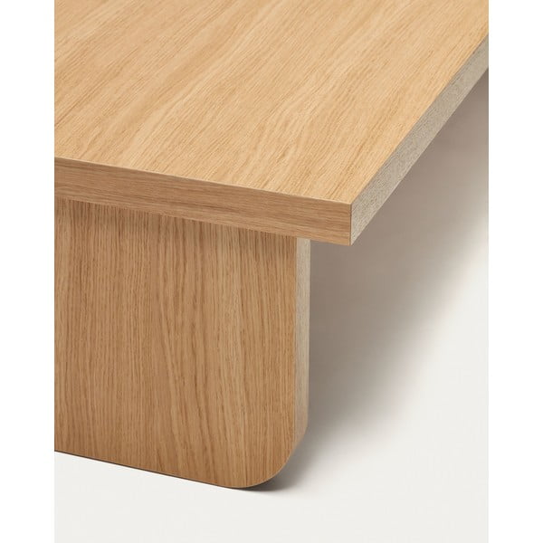 Natúr színű dohányzóasztal tölgyfa dekorral 75x140 cm Oaq – Kave Home-image-4