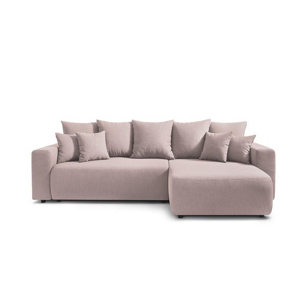 Envy világos rózsaszín variálható kinyitható sarokkanapé - Bobochic Paris-image-3