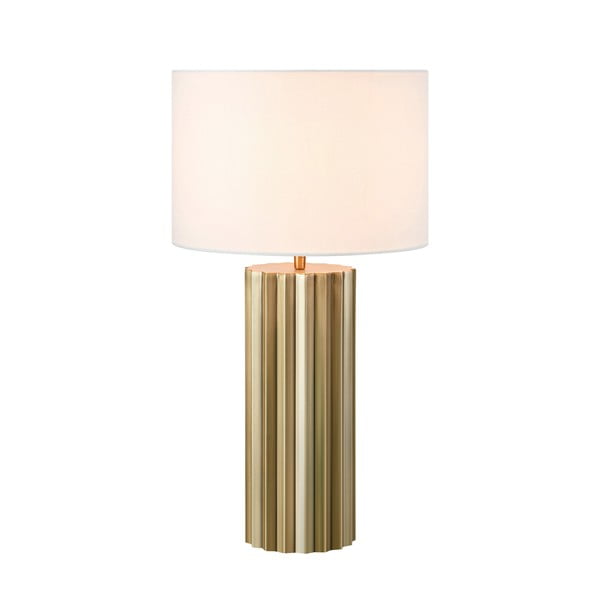 Bronzszínű asztali lámpa textil búrával (magasság 60 cm) Hashira – Markslöjd