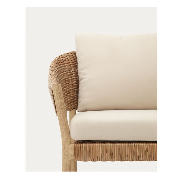 Krémszínű-natúr színű eukaliptusz négyszemélyes kerti lounge szett Pola – Kave Home-image-4