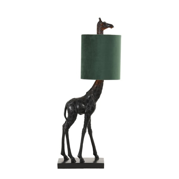Sötétzöld-fekete asztali lámpa (magasság 61 cm) Giraffe – Light & Living