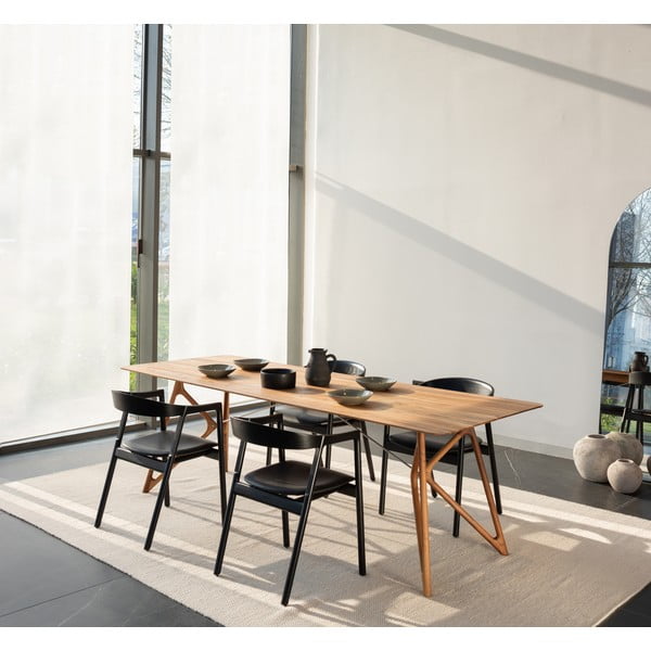 Muna étkezőszék tömör tölgyből, szürke ülőrésszel - Gazzda-image-2