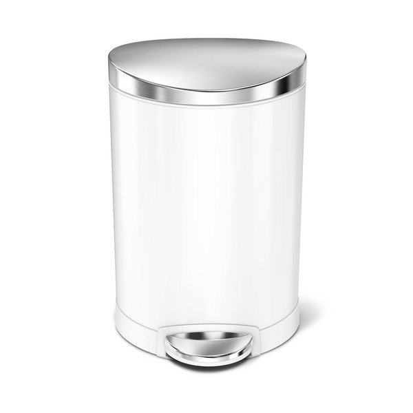 Fehér acél pedálos szemetes 6 l – simplehuman-image-4