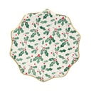 Egyszer használatos papírtányér készlet 8 db-os Holly Pattern – Meri Meri