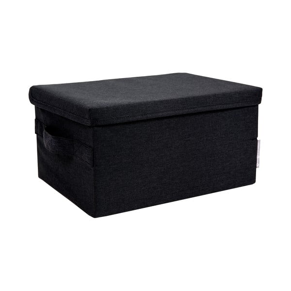 Fekete fedeles textil tárolódoboz 35x19x26 cm Soft Storage – Bigso Box of Sweden