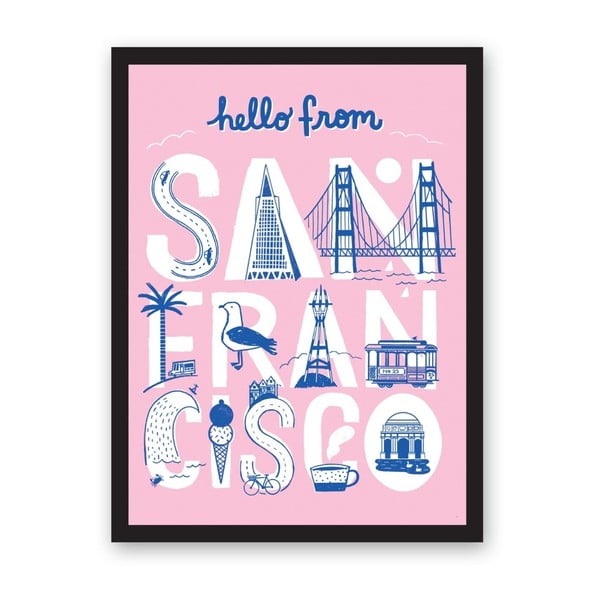 Hello From San Francisco poszter, 29,7 x 42 cm - Ohh Deer