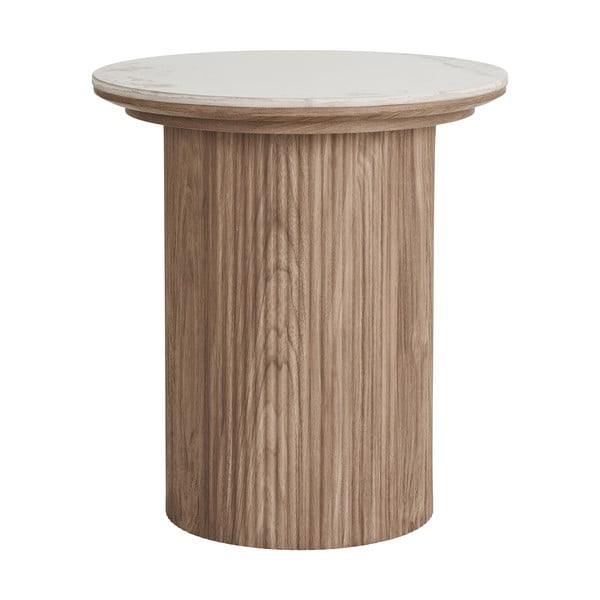 Kerek tárolóasztal márvány dekoros asztallappal ø 45 cm Athens – House Nordic-image-4