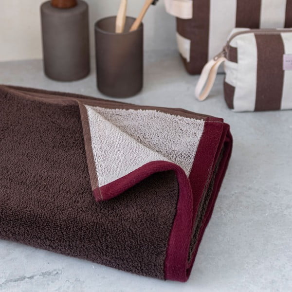 Barna frottír bio pamut törölköző szett 2 db-os 40x55 cm Soft – Mette Ditmer Denmark-image-1