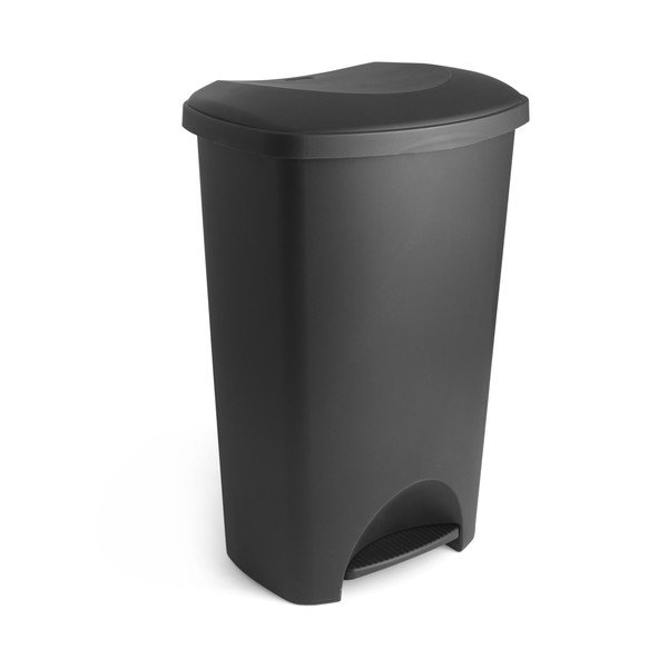 Fekete műanyag pedálos szemetes 50 l – Addis