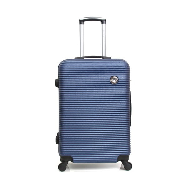 Porto kék gurulós utazó bőrönd, 64 l - Bluestar