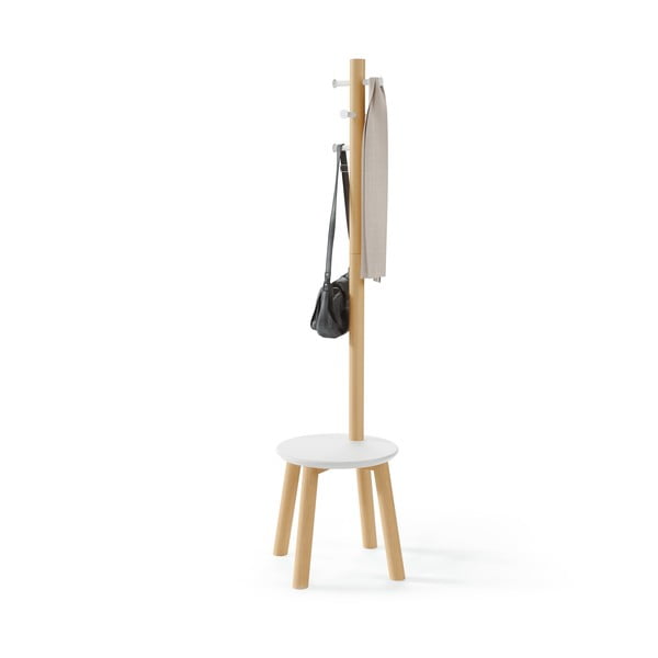 Fehér-natúr színű kaucsukfa fogas Pillar – Umbra-image-2