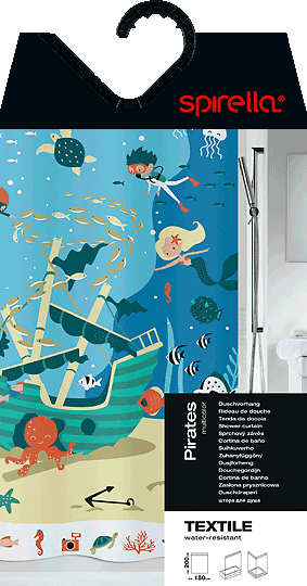 Zuhanyfüggöny 180x200 cm Pirates – Spirella-image-1