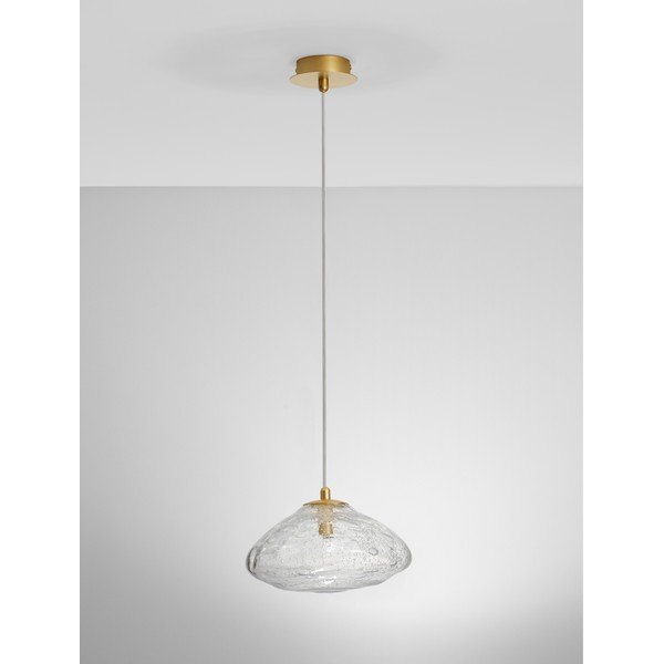 Sárgaréz színű üveg függőlámpa ø 26 cm King – Nova Luce-image-3
