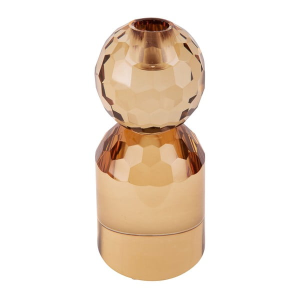 Bézses sárga üveg gyertyatartó Crystal Art - PT LIVING-image-1