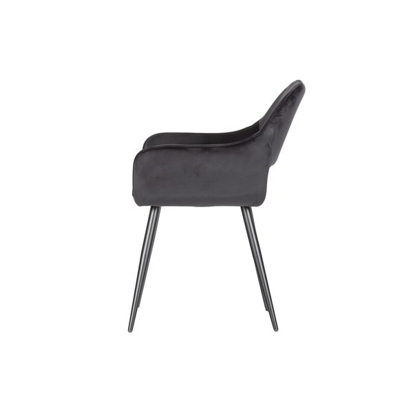 Fekete kárpitozott karfás étkezőfotel szett 2 db-os Jelle – WOOOD-image-3