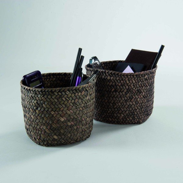 Rush Baskets 2 db sötétbarna tárolókosár - Compactor