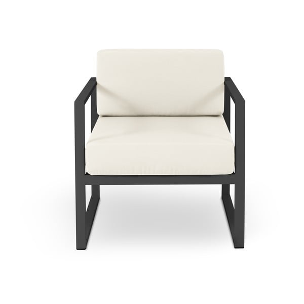 Nicea bézs kültéri szék fekete kerettel - Calme Jardin