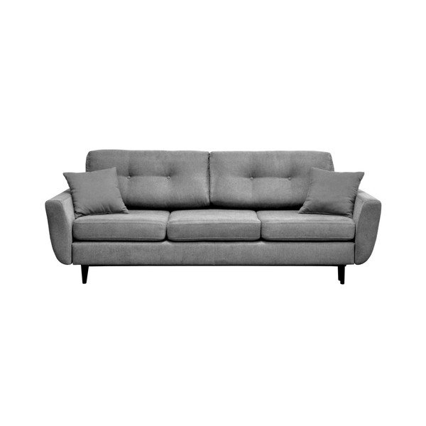 Jasmin szürke háromszemélyes kinyitható kanapé fekete lábakkal - Mazzini Sofas-image-2