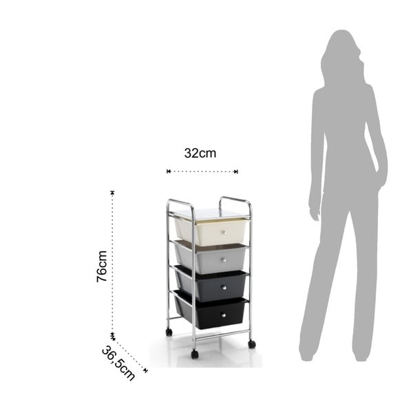 Air gurulós tárolóállvány, 4 fiókkal - Tomasucci-image-2