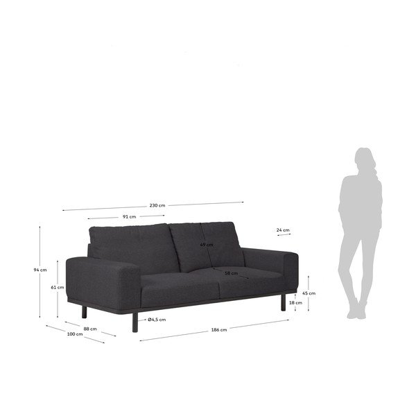 Noa fekete kanapé - Kave Home-image-4