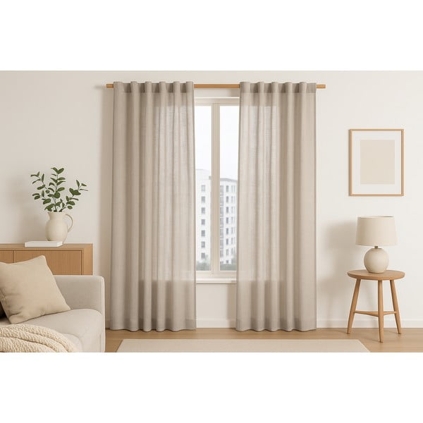 Bézs függöny 140x250 cm Valeta – Restilo-image-1