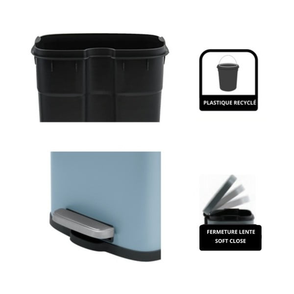 Világoskék acél pedálos szemetes 5 l   Akira – Spirella-image-4