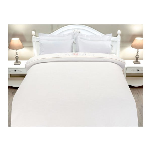 Deborah krémfehér pamut ágytakaró kétszemélyes ágyra, 200 x 220 cm - Madame Coco