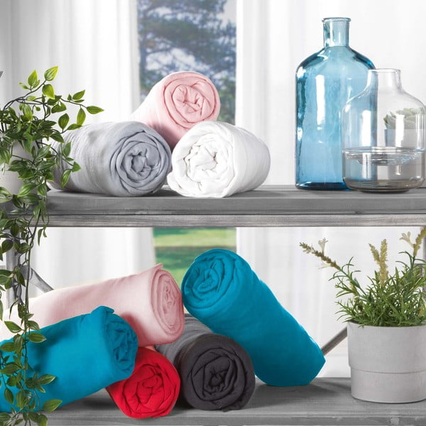 Fehér gumis jersey lepedő 90x190 cm Jersy – douceur d'intérieur-image-1