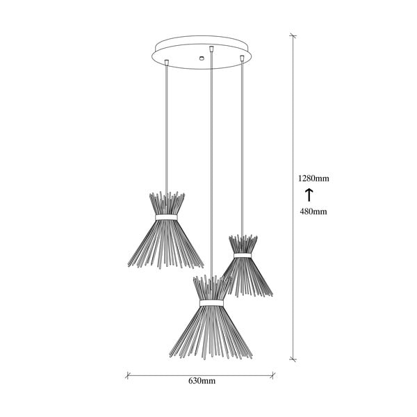Fekete függőlámpa fém búrával ø 63 cm Kirpi – Opviq lights-image-3