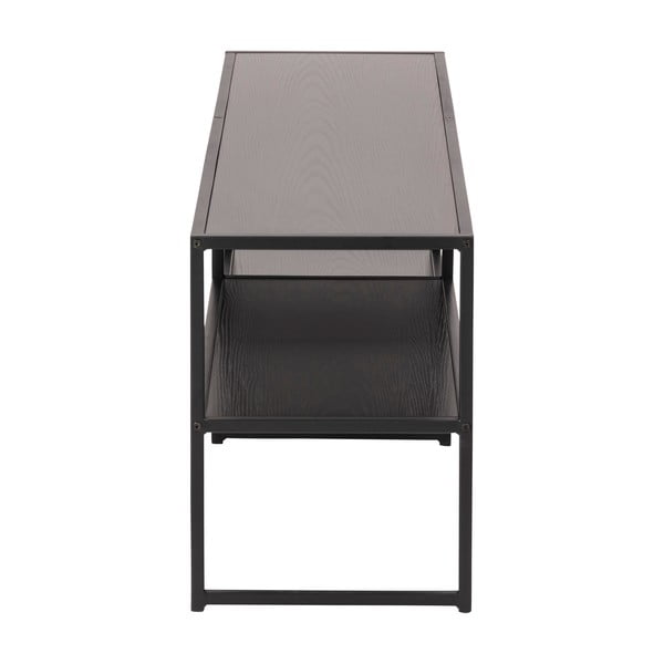 Seaford fekete TV-állvány kőrisfa dekorral, 120 x 46 cm - Actona-image-3