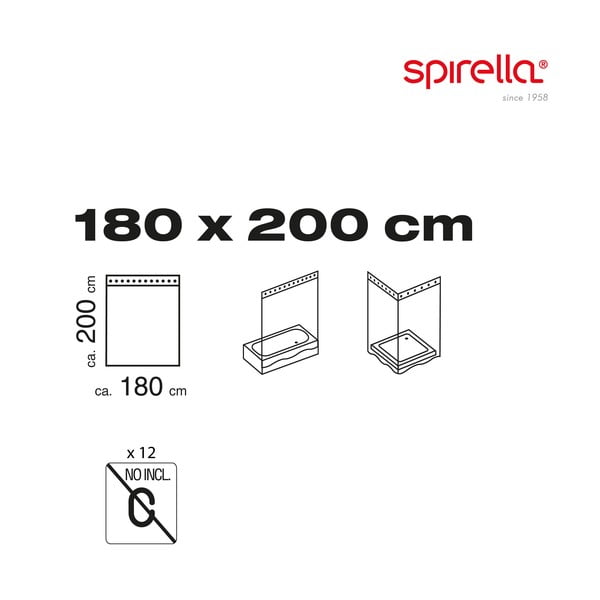 Zuhanyfüggöny 180x200 cm Primo – Spirella-image-2