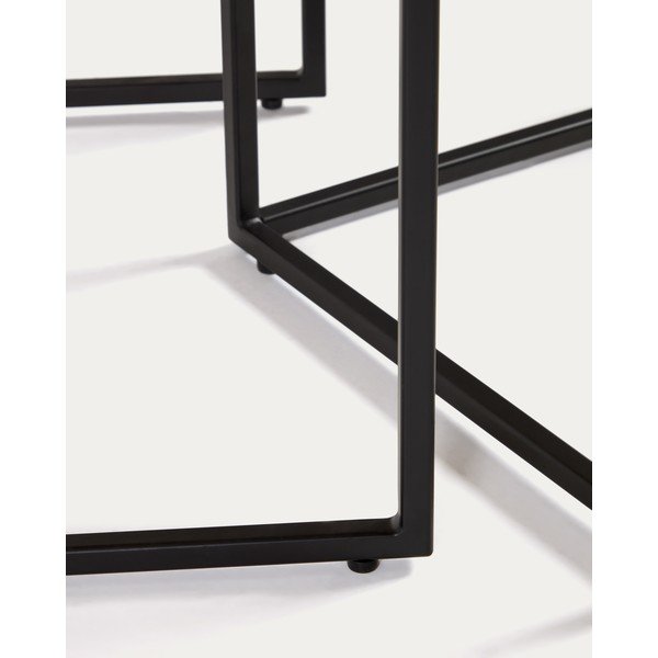 Tárolóasztal szett diófa dekoros asztallappal, 2 db-os  45x45 cm Yoana – Kave Home-image-3