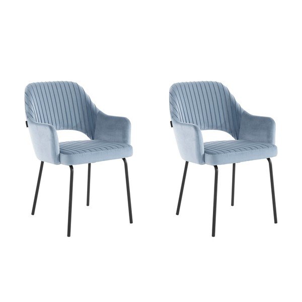 Kék bársony étkezőszék szett 2 db-os Britney - Støraa-image-3