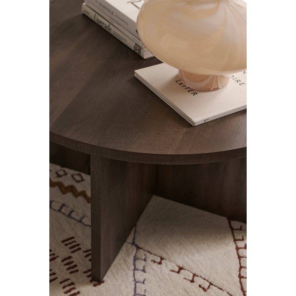 Barna MDF kerek dohányzóasztal ø 85 cm Poppy – Ellos Home-image-1