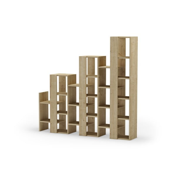 Natúr színű polcos állvány tölgyfa dekorral 158x151 cm Anissa – Marckeric-image-3