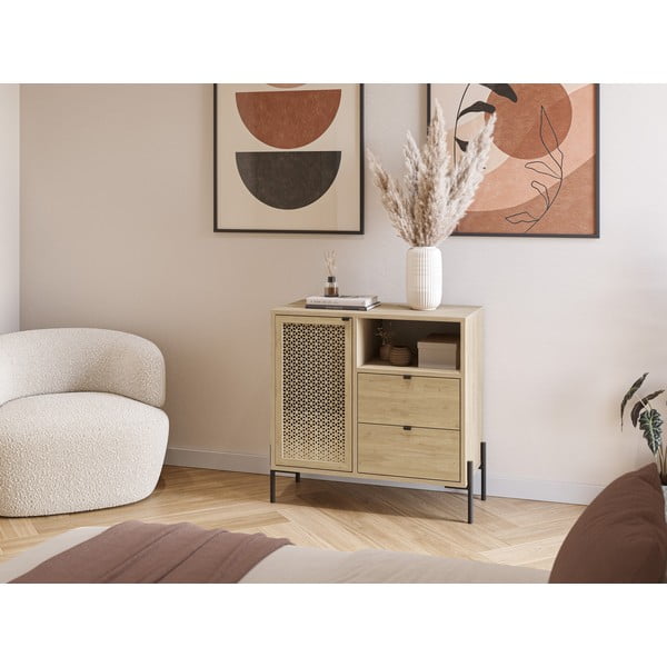 Natúr színű szekrény tölgyfa dekorral 80x80 cm Inca – Marckeric-image-1