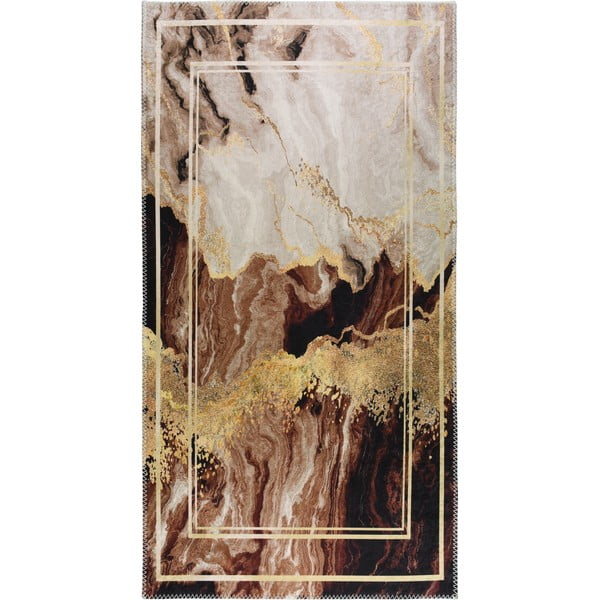 Barna-krémszínű mosható futószőnyeg 80x200 cm – Vitaus