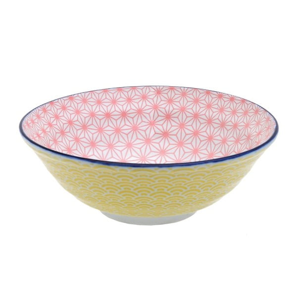 Star sárga-rózsaszín porcelán tál, ø 21 cm - Tokyo Design Studio