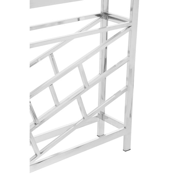 Fényes ezüstszínű fém bortartó polcos állvány, palackok száma 12 Barolo – Premier Housewares-image-3