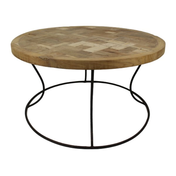 Mosa kisasztal teakfa asztallappal, ⌀ 80 cm - HSM collection