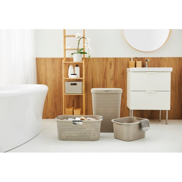 Bézs műanyag szennyeskosár 55 l Country - Rotho-image-2