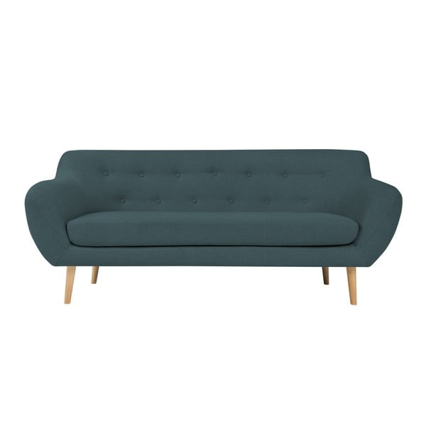 Sicile sötétkék kétszemélyes kanapé világos lábakkal - Mazzini Sofas