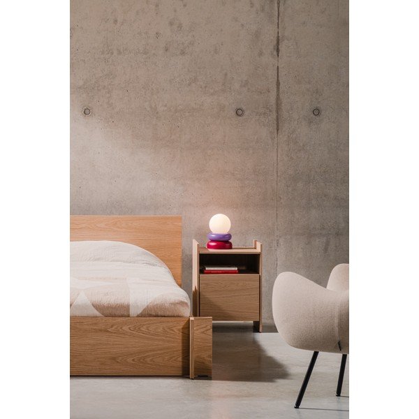 Natúr színű éjjeliszekrény tölgyfa dekorral Toopt – noo.ma-image-3