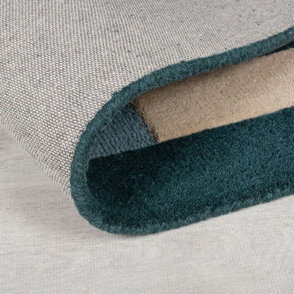 Sötétzöld kézi szövésű gyapjú szőnyeg 150x240 cm Labyrinth Shaped – Flair Rugs-image-3